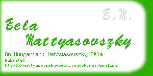 bela mattyasovszky business card